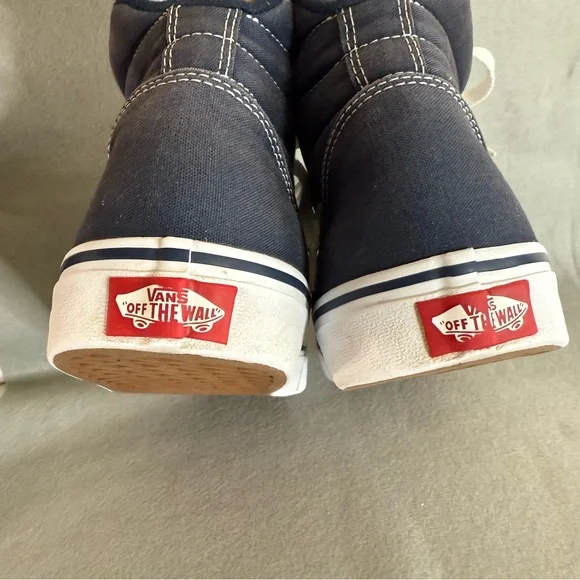 Vans Off The Wall Sk8 Hi Dark Blue Skateboard High Top Shoes Men’s Size 11.5 - Picture 7 of 10